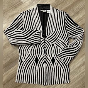 Black and White Striped Women's Sweater